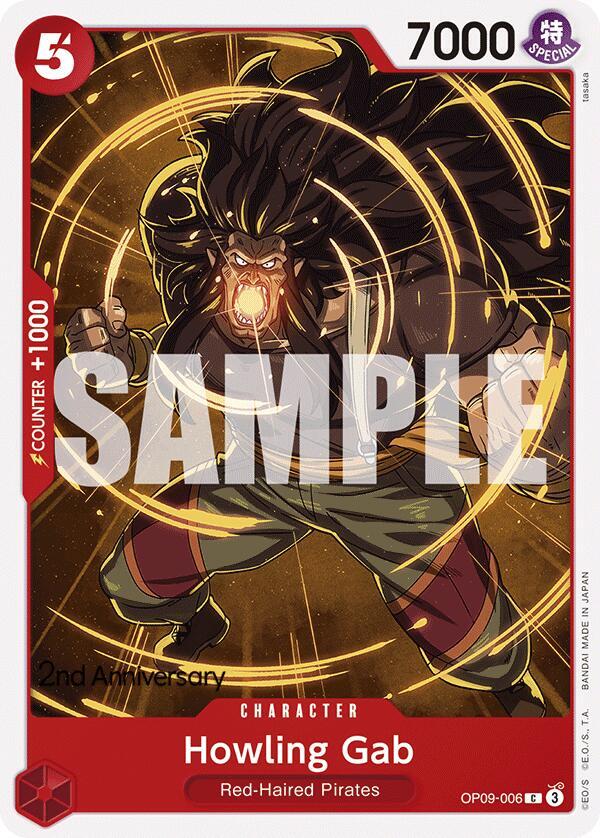 Howling Gab OP09-006 card from Emperors in the New World: 2nd Anniversary Tournament Cards