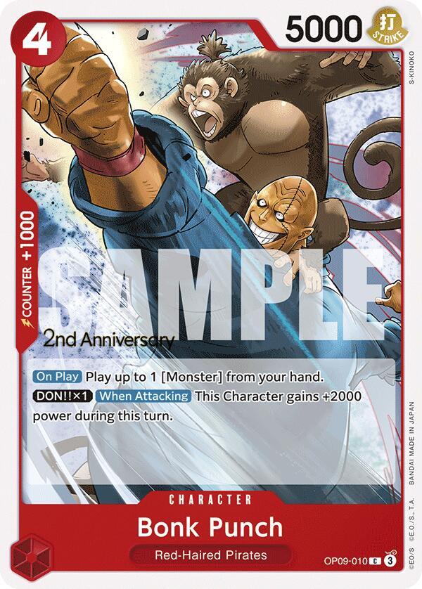Bonk Punch OP09-010 card from Emperors in the New World: 2nd Anniversary Tournament Cards