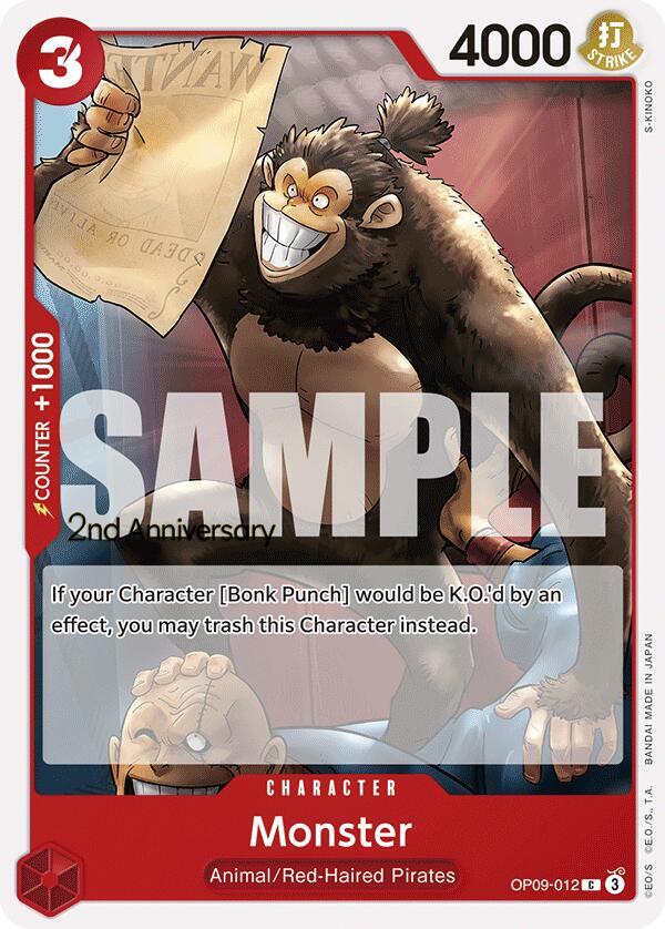 Monster OP09-012 card from Emperors in the New World: 2nd Anniversary Tournament Cards