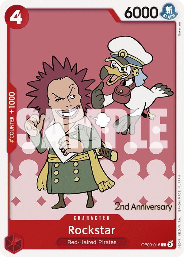 Rockstar OP09-016 card from Emperors in the New World: 2nd Anniversary Tournament Cards