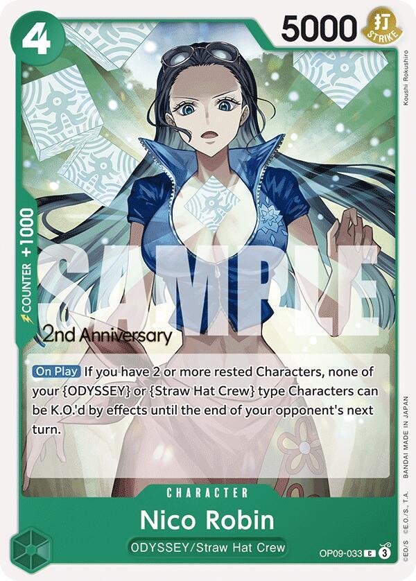 Nico Robin OP09-033 card from Emperors in the New World: 2nd Anniversary Tournament Cards