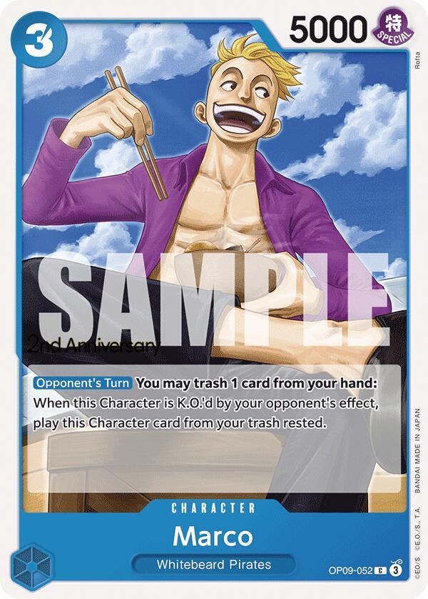Marco OP09-052 card from Emperors in the New World: 2nd Anniversary Tournament Cards