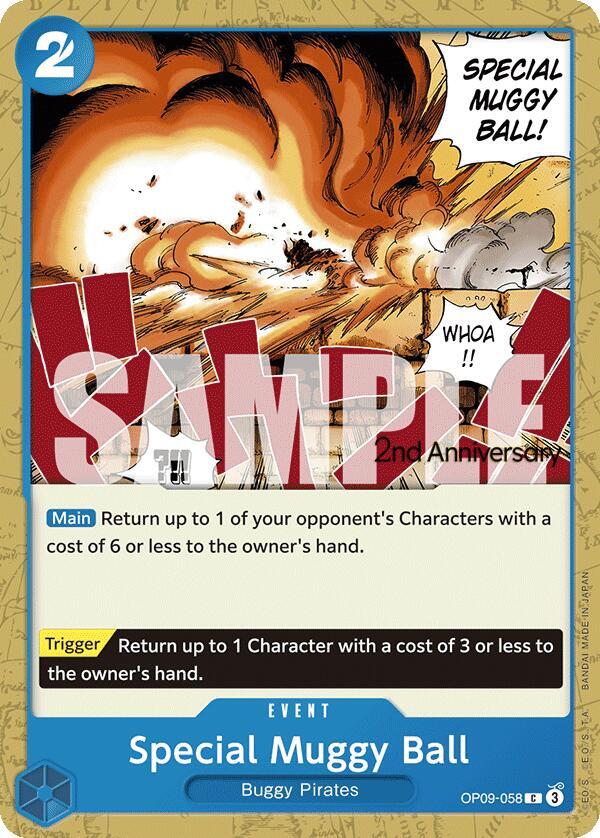 Special Muggy Ball OP09-058 card from Emperors in the New World: 2nd Anniversary Tournament Cards