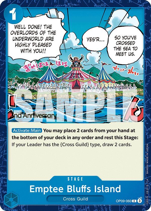 Emptee Bluffs Island OP09-060 card from Emperors in the New World: 2nd Anniversary Tournament Cards