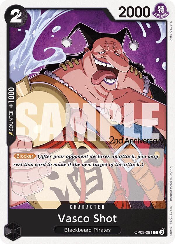 Vasco Shot OP09-091 card from Emperors in the New World: 2nd Anniversary Tournament Cards