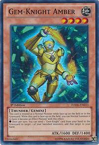 Gem-Knight Amber HA06-EN033 card from Hidden Arsenal 6: Omega Xyz