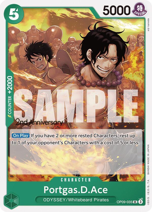 Portgas.D.Ace OP09-035 card from Emperors in the New World: 2nd Anniversary Tournament Cards