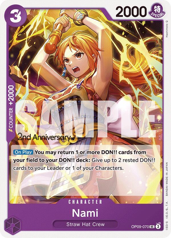 Nami OP09-070 card from Emperors in the New World: 2nd Anniversary Tournament Cards