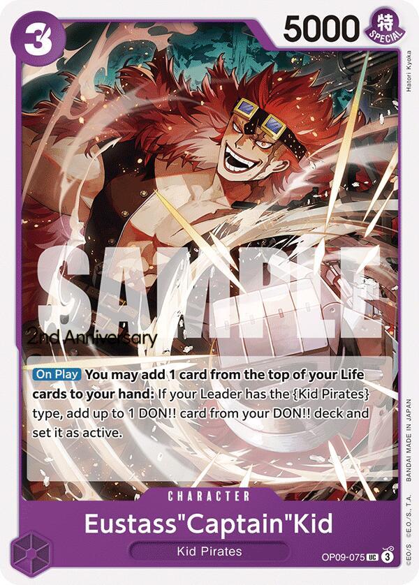 Eustass"Captain"Kid OP09-075 card from Emperors in the New World: 2nd Anniversary Tournament Cards