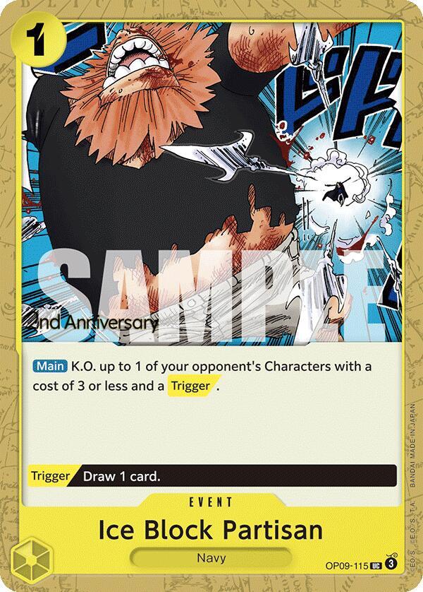 Ice Block Partisan OP09-115 card from Emperors in the New World: 2nd Anniversary Tournament Cards