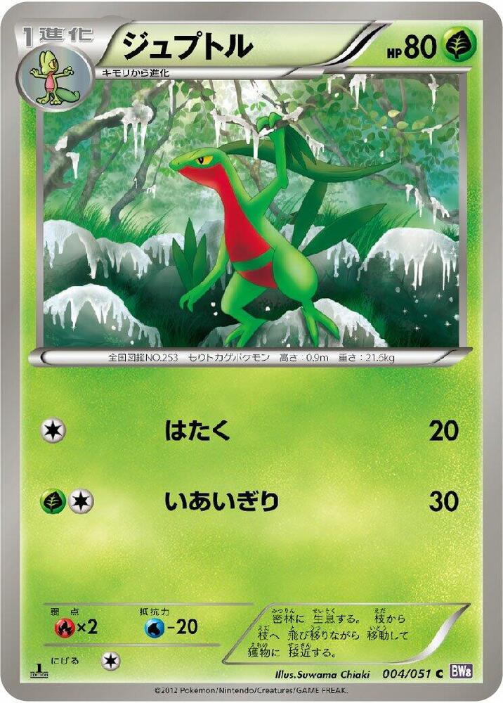 Grovyle 004/051 card from BW8: Spiral Force