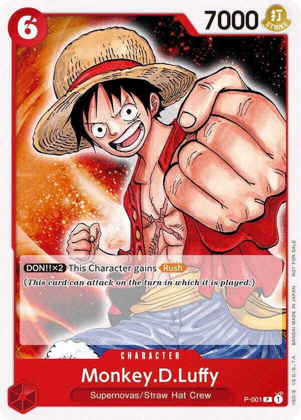 Monkey.D.Luffy P-001 card from One Piece Demo Deck Cards