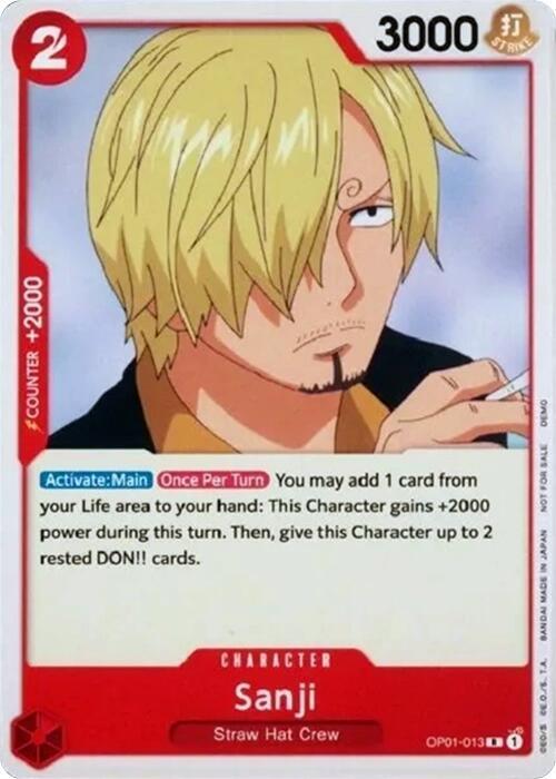 Sanji OP01-013 card from One Piece Demo Deck Cards