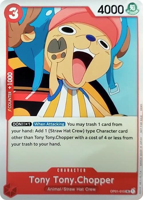 Tony Tony.Chopper OP01-015 card from One Piece Demo Deck Cards
