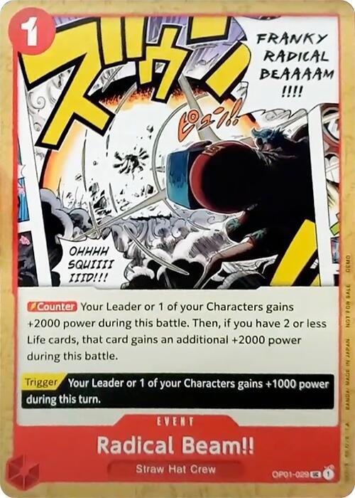 Radical Beam!! OP01-029 card from One Piece Demo Deck Cards