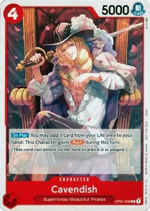 Cavendish OP01-008 card from One Piece Demo Deck Cards