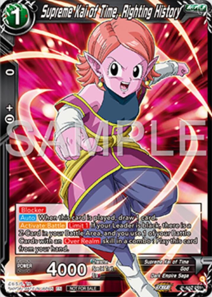 Supreme Kai of Time, Righting History P-652 card from Tournament Promotion Cards