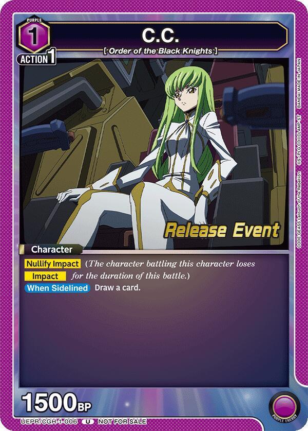 C.C. UEPR/CGH-1-006 card from UE04BT: CODE GEASS: Lelouch of the Rebellion Release Event Cards