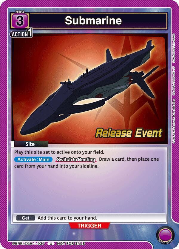 Submarine UEPR/CGH-1-027 card from UE04BT: CODE GEASS: Lelouch of the Rebellion Release Event Cards