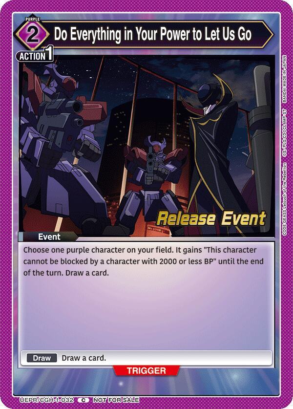 Do Everything in Your Power to Let Us Go UEPR/CGH-1-032 card from UE04BT: CODE GEASS: Lelouch of the Rebellion Release Event Cards
