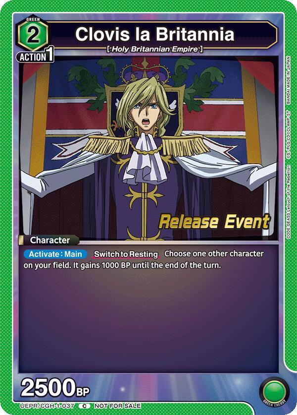 Clovis la Britannia UEPR/CGH-1-037 card from UE04BT: CODE GEASS: Lelouch of the Rebellion Release Event Cards