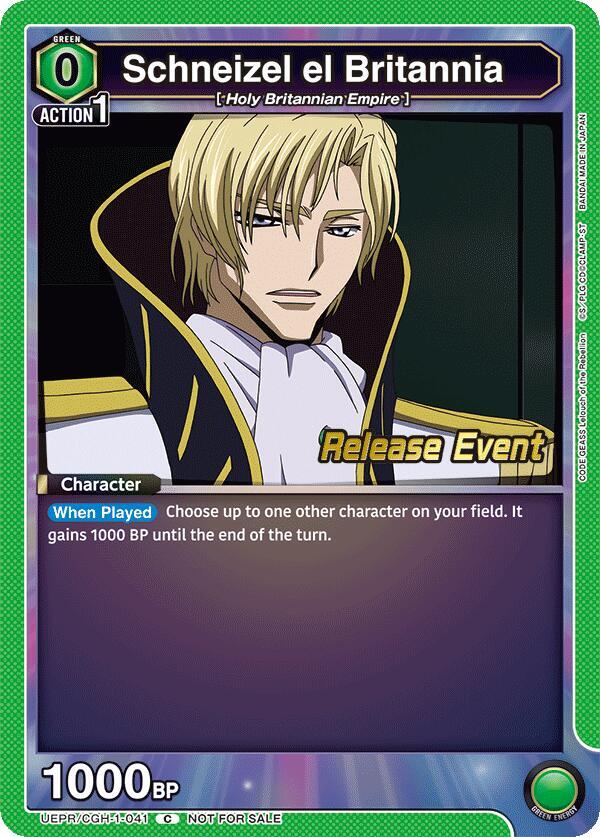 Schneizel el Britannia UEPR/CGH-1-041 card from UE04BT: CODE GEASS: Lelouch of the Rebellion Release Event Cards