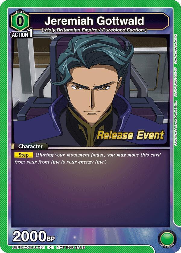 Jeremiah Gottwald UEPR/CGH-1-051 card from UE04BT: CODE GEASS: Lelouch of the Rebellion Release Event Cards
