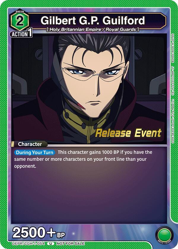 Gilbert G.P. Guilford UEPR/CGH-1-054 card from UE04BT: CODE GEASS: Lelouch of the Rebellion Release Event Cards