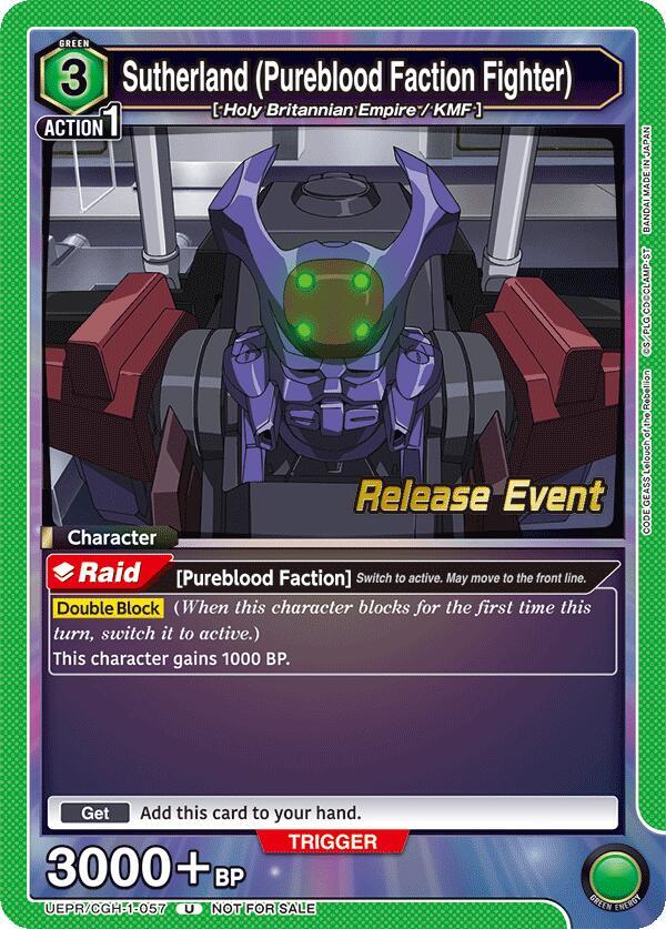 Sutherland (Pureblood Faction Fighter) UEPR/CGH-1-057 card from UE04BT: CODE GEASS: Lelouch of the Rebellion Release Event Cards