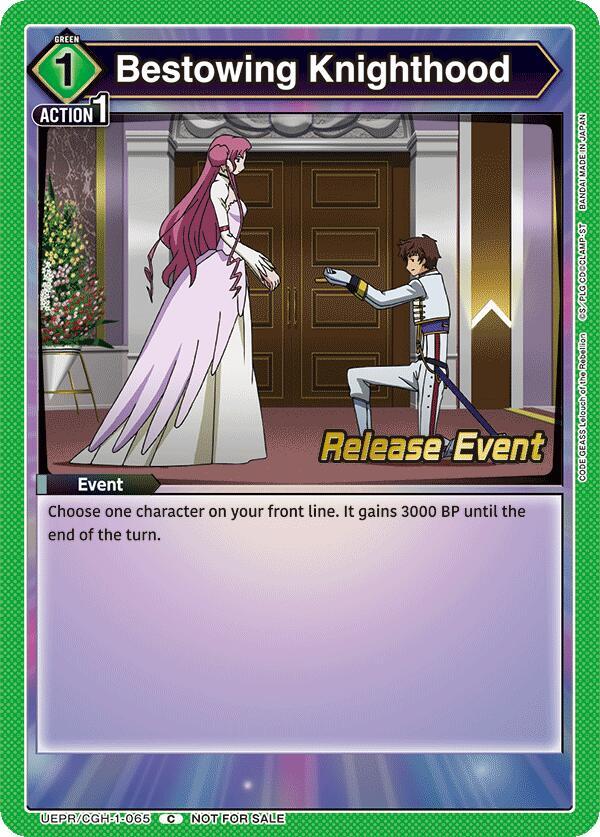 Bestowing Knighthood UEPR/CGH-1-065 card from UE04BT: CODE GEASS: Lelouch of the Rebellion Release Event Cards