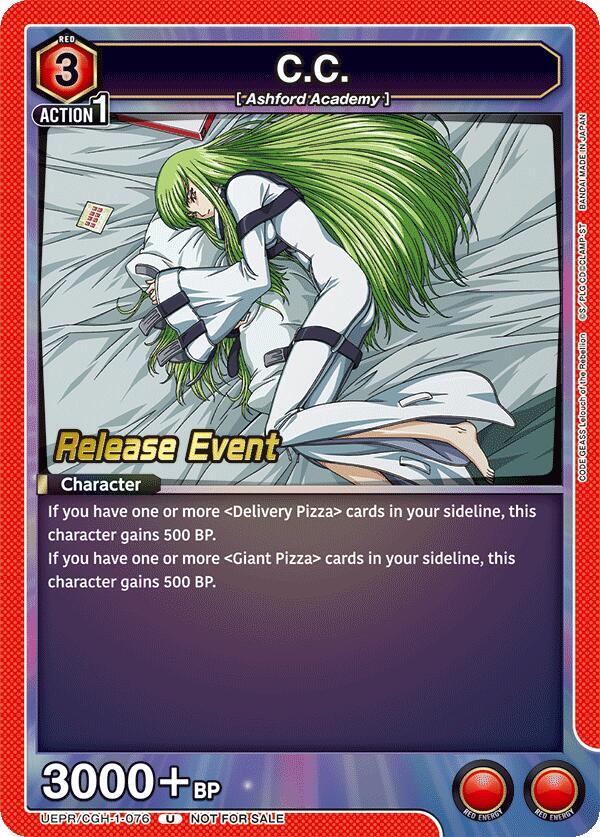C.C. UEPR/CGH-1-076 card from UE04BT: CODE GEASS: Lelouch of the Rebellion Release Event Cards