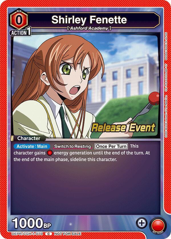Shirley Fenette UEPR/CGH-1-079 card from UE04BT: CODE GEASS: Lelouch of the Rebellion Release Event Cards