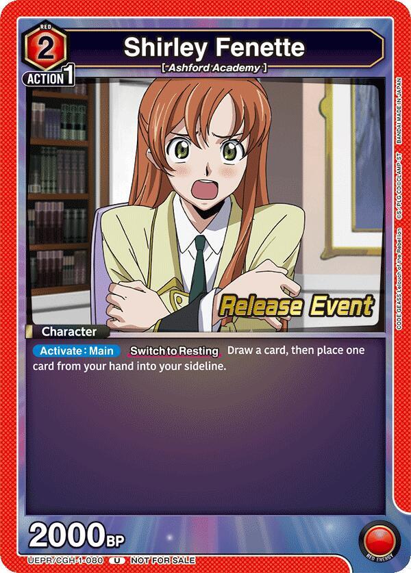 Shirley Fenette UEPR/CGH-1-080 card from UE04BT: CODE GEASS: Lelouch of the Rebellion Release Event Cards