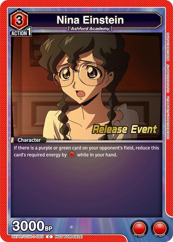 Nina Einstein UEPR/CGH-1-085 card from UE04BT: CODE GEASS: Lelouch of the Rebellion Release Event Cards