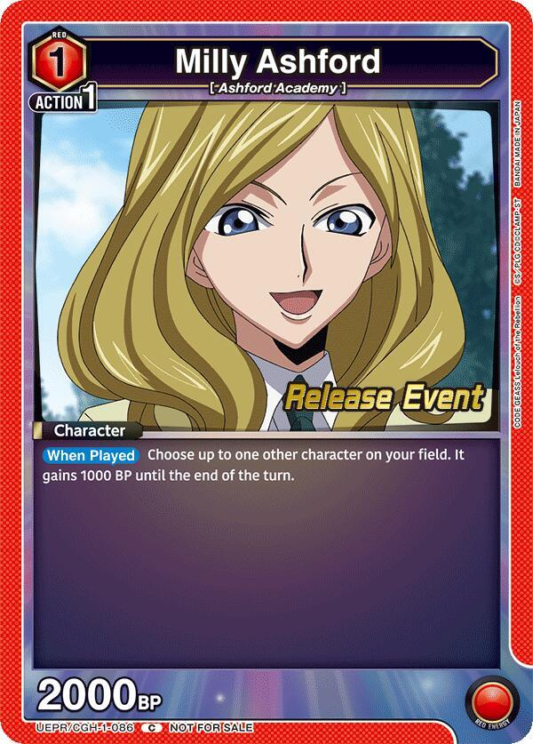 Milly Ashford UEPR/CGH-1-086 card from UE04BT: CODE GEASS: Lelouch of the Rebellion Release Event Cards