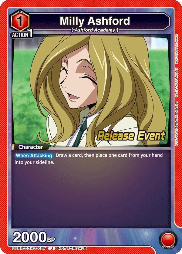 Milly Ashford UEPR/CGH-1-087 card from UE04BT: CODE GEASS: Lelouch of the Rebellion Release Event Cards