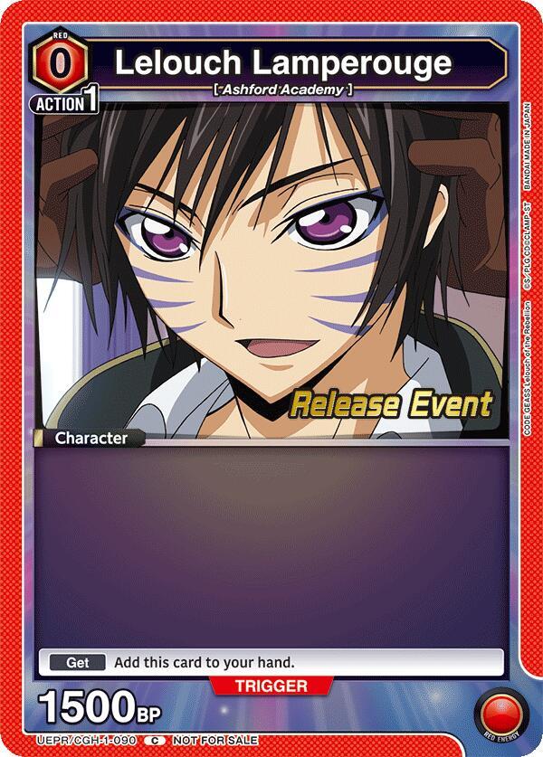 Lelouch Lamperouge UEPR/CGH-1-090 card from UE04BT: CODE GEASS: Lelouch of the Rebellion Release Event Cards
