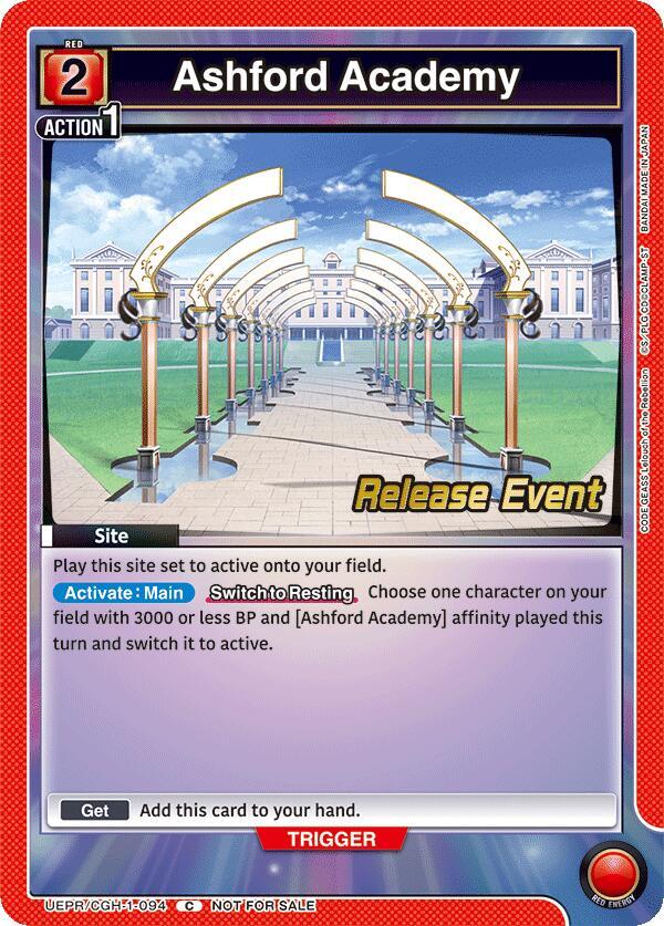 Ashford Academy UEPR/CGH-1-094 card from UE04BT: CODE GEASS: Lelouch of the Rebellion Release Event Cards