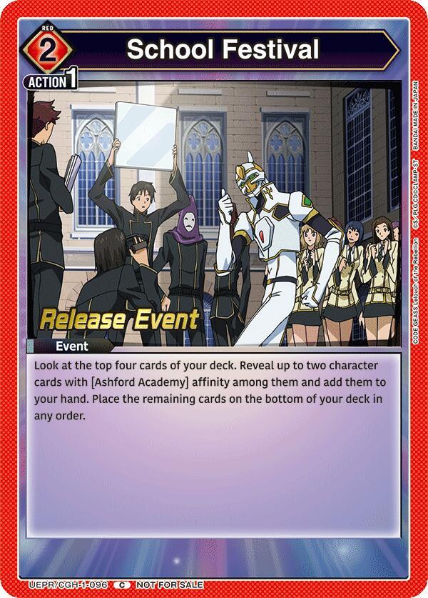 School Festival UEPR/CGH-1-096 card from UE04BT: CODE GEASS: Lelouch of the Rebellion Release Event Cards