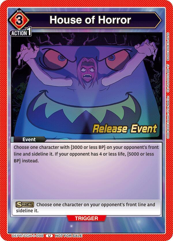 House of Horror UEPR/CGH-1-098 card from UE04BT: CODE GEASS: Lelouch of the Rebellion Release Event Cards