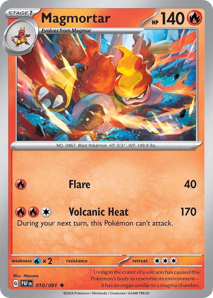 Magmortar (Paldean Fates) 010/091 card from Deck Exclusives
