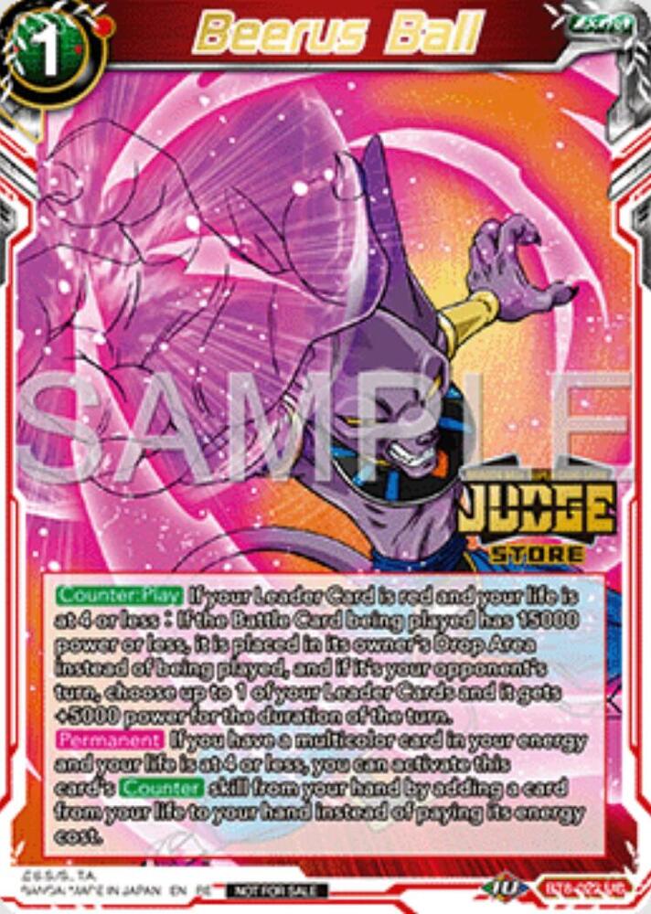 Beerus Ball (Judge Pack Vol.16) (Store) BT8-022 card from Judge Promotion Cards