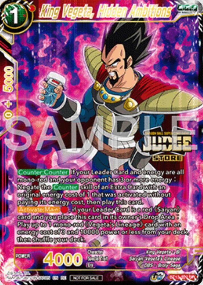 King Vegeta, Hidden Ambitions (Judge Pack Vol.16) (Store) BT13-020 card from Judge Promotion Cards