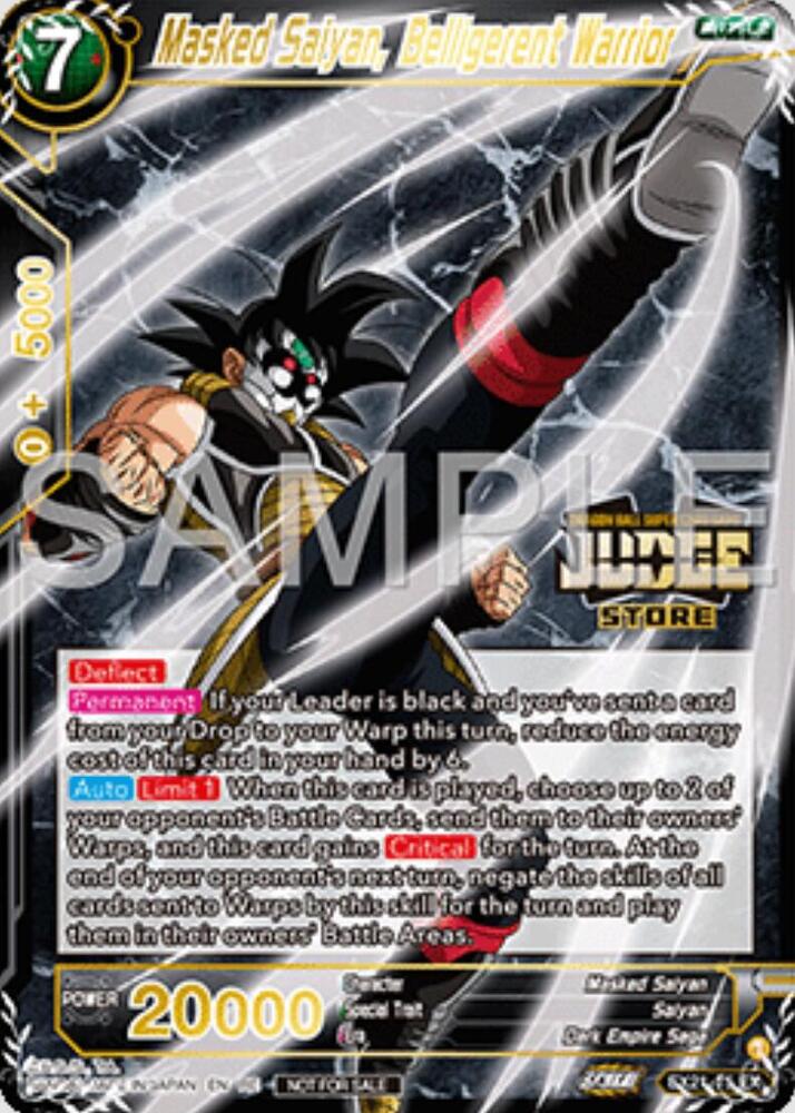 Masked Saiyan, Belligerent Warrior (Judge Pack Vol.16) (Store) EX21-15 card from Judge Promotion Cards