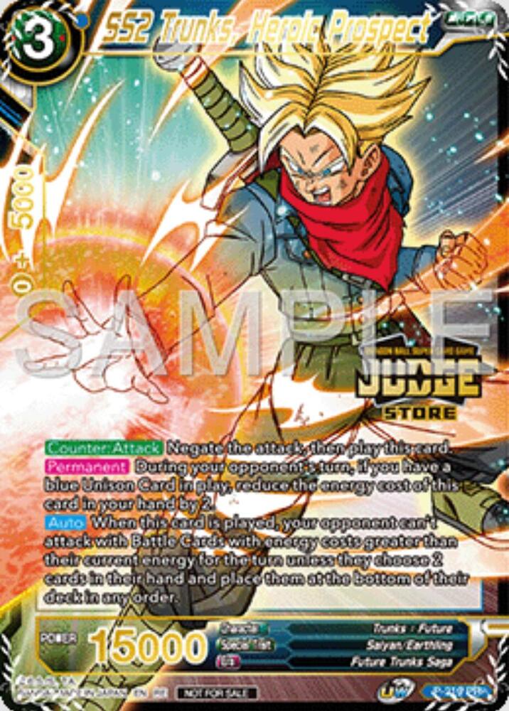 SS2 Trunks, Heroic Prospect (Judge Pack Vol.16) (Store) P-219 card from Judge Promotion Cards