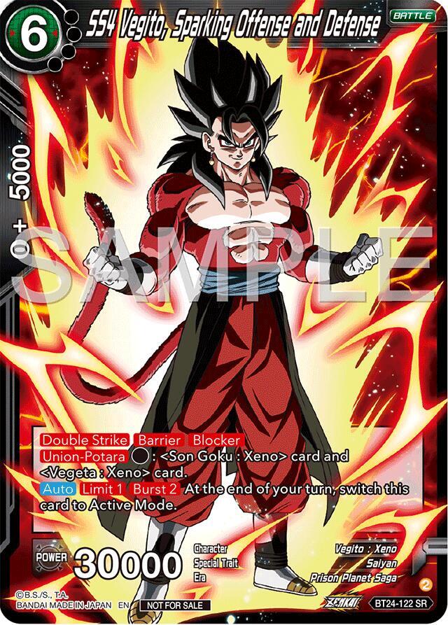 SS4 Vegito, Sparking Offense and Defense (Championship 2024 Finals Pack) BT24-122 card from Tournament Promotion Cards