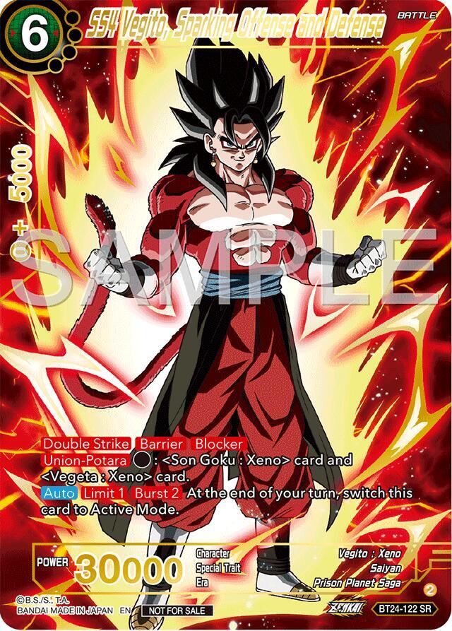 SS4 Vegito, Sparking Offense and Defense (Championship 2024 Finals Pack) (Gold Stamped) BT24-122 card from Tournament Promotion Cards