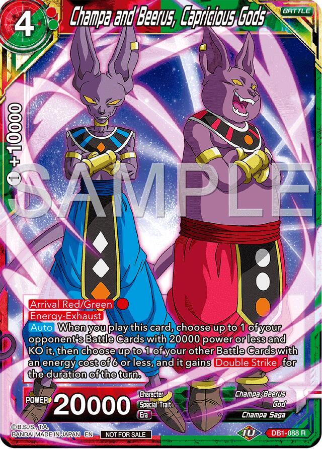 Champa and Beerus, Capricious Gods (Championship 2024 Finals Pack) DB1-088 card from Tournament Promotion Cards