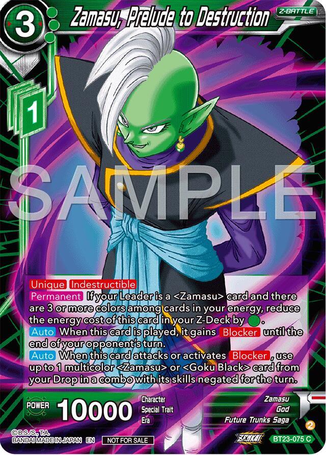 Zamasu, Prelude to Destruction (Championship 2024 Finals Zenkai Pack) BT23-075 card from Tournament Promotion Cards