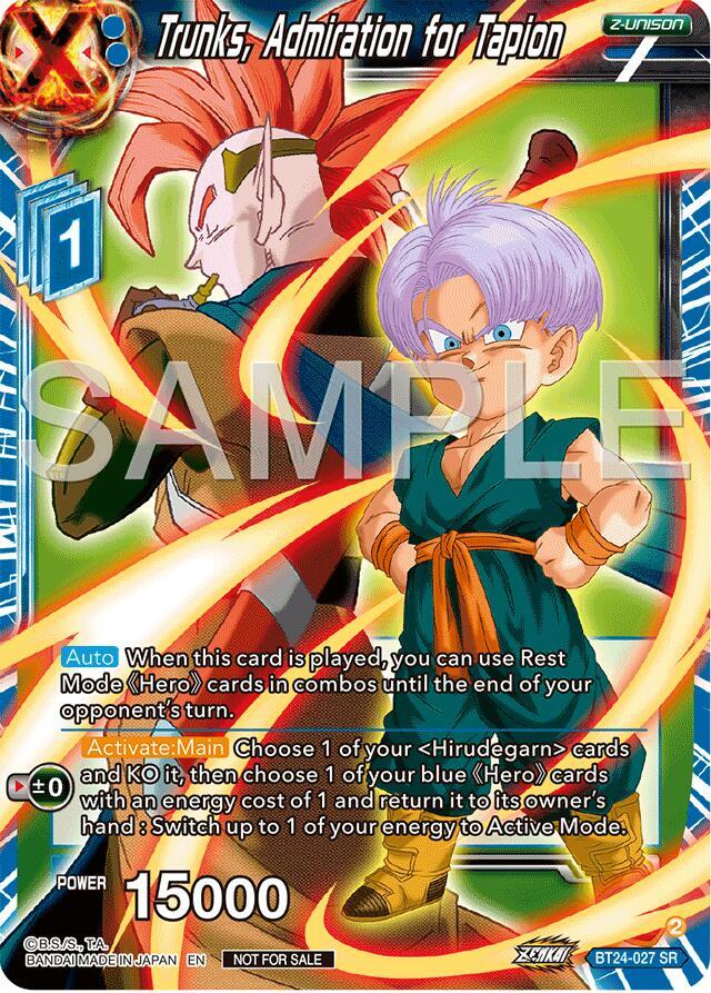 Trunks, Admiration for Tapion (Championship 2024 Finals Zenkai Pack) BT24-027 card from Tournament Promotion Cards